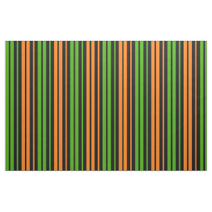 Tissu Dessin à rayures verticales orange vert noir