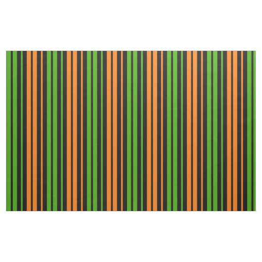 Tissu Dessin à rayures verticales orange vert noir (Fat Quarter)