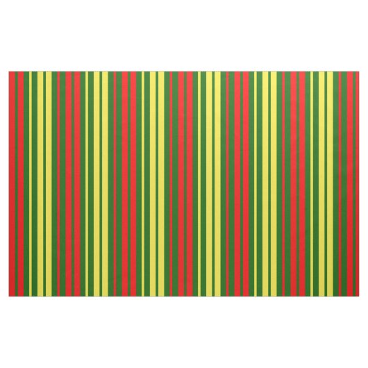 Tissu Dessin à rayures verticales vert jaune rouge (Fat Quarter)