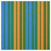 Tissu Dessin à rayures verticales vert orange bleu   (Échantillon)