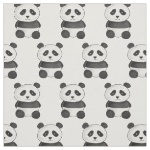 Tissu Dessin animal drôle d'ours panda mignon