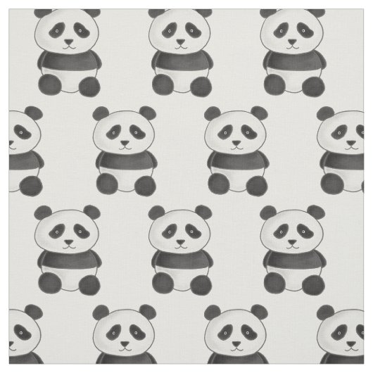 Tissu Dessin animal drôle d'ours panda mignon (Échantillon)