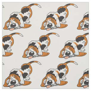 Tissu dessin animé Basset Hound