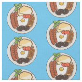 Tissu dessin animé du petit-déjeuner anglais (Fermer)