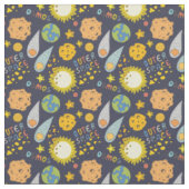 Tissu Dessin animé mignon de l'espace (Fermer)
