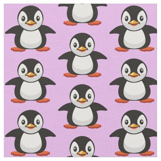 Tissu dessin animé petit pingouin (Fermer)