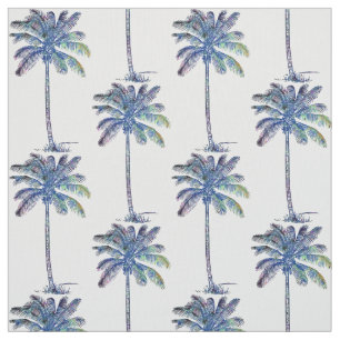 Tissu Dessin au crayon de couleur de cocotiers motif