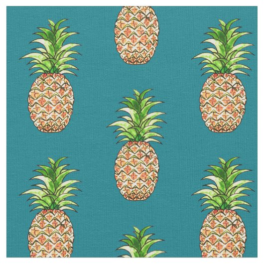 Tissu dessin d'ananas aquarelle (Fermer)