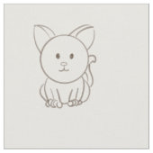 Tissu Dessin de chat adorable (Fermer)