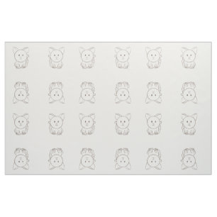 Tissu Dessin de chat adorable