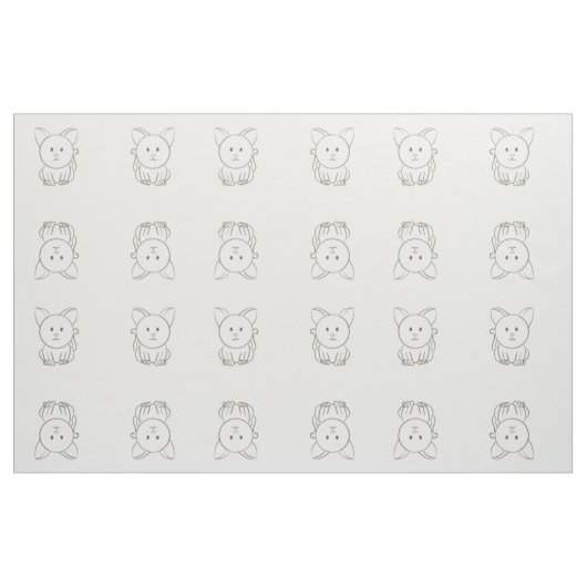 Tissu Dessin de chat adorable (Fat Quarter)