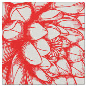Tissu Dessin De Fleurs Vintages Blanches Et Rouges (Détail)