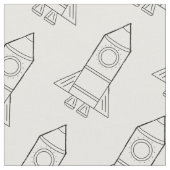 Tissu Dessin de fusée Motif noir et blanc (Fermer)