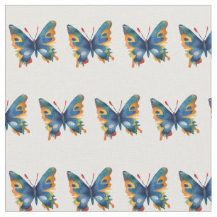 Tissu Dessin de papillon coloré