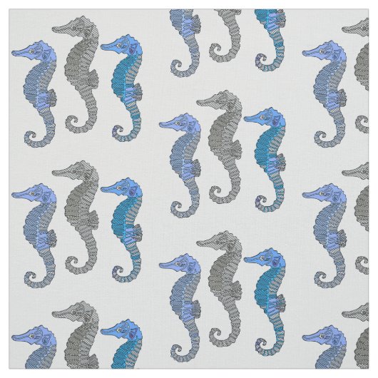Tissu Dessin de Seahors mignons (Échantillon)