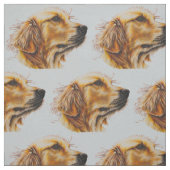 Tissu Dessin de visage de golden retriever dans le (Échantillon)