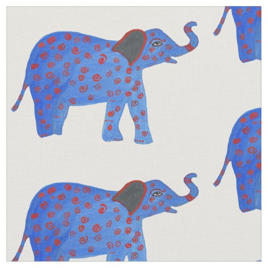 Tissu Dessin indien d'éléphants (Fermer)