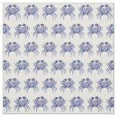 Tissu Dessin vintage de crabe bleu no 1 (Échantillon)