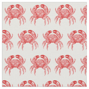 Tissu Dessin vintage de crabe rouge no 1