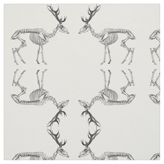 Tissu Dessin vintage éffrayant de squelette (Échantillon)
