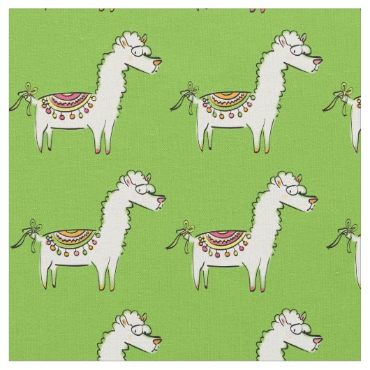 Tissu Dessins animés de lama mignons (Fermer)