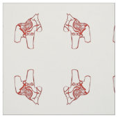 Tissu Dessins de Cheval Rouge Dala (Échantillon)