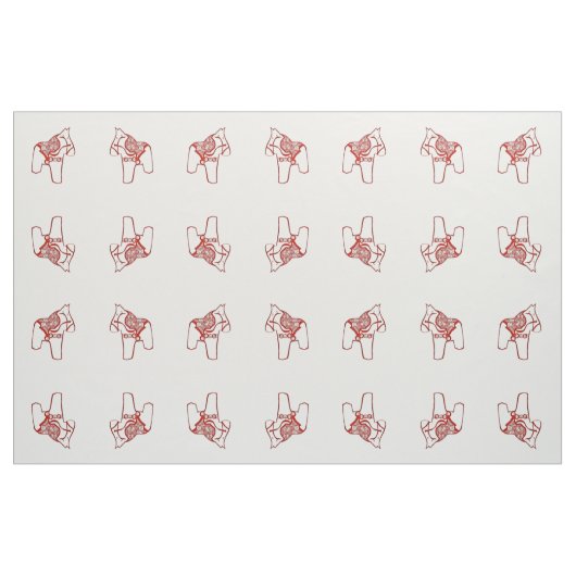 Tissu Dessins de Cheval Rouge Dala (Fat Quarter)