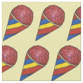 Tissu d'été des cônes de neige rayé rouge jaune (Fermer)