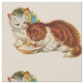 Tissu deux adorables chatons imprimés (Fermer)