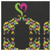 Tissu Deux éléphants amoureux (Détail)