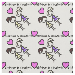Tissu Deux Mignonnes Lesbiennes Gay Avec Motif Coeur