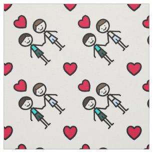 Tissu Deux Mignons Gay Boys Avec Motif Coeur