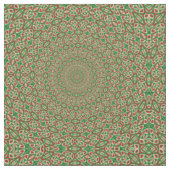 Tissu Deux tons de vert avec kaléidoscope rouge et blanc (Fermer)
