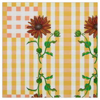 Tissu Deux tournesols à plis