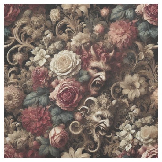 Tissu Dévilerie décadente - Carreau de déclaration gothi (Échantillon)