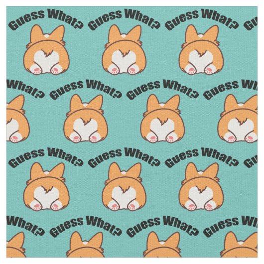 Tissu Devinez ce Corgi Butt (Fermer)