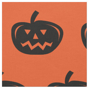 Tissu d'Halloween à l'empreinte citrouille de la 