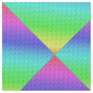 Tissu Diag Arc-en-ciel dégradé Floral Motif bleu vert