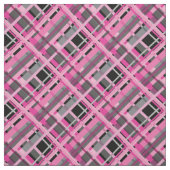 Tissu Diagonale rose, grise et noire (Échantillon)