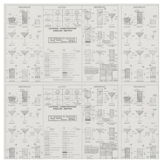 Tissu Diagramme de construction de cocktail/USDA (Fermer)