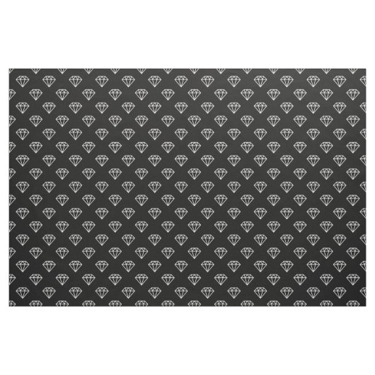 Tissu Diamant - Blanc sur Noir (Yard)
