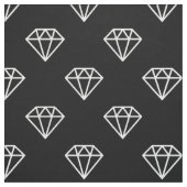 Tissu Diamant - Blanc sur Noir (Échantillon)
