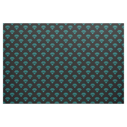 Tissu Diamant - Cyan sur Noir (Yard)