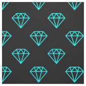 Tissu Diamant - Cyan sur Noir (Échantillon)
