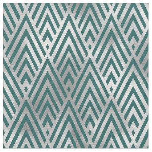Tissu Diamant de ligne géométrique Art Déco Turquoise Ar