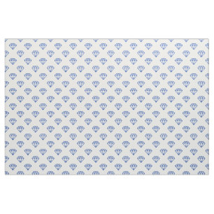 Tissu Diamant - Marine en blanc