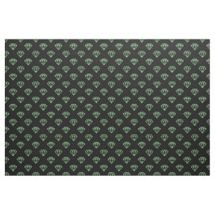 Tissu Diamant - Mint vert sur noir