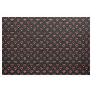 Tissu Diamant - rose tropicale sur noir