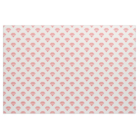 Tissu Diamant - Rouge sur blanc (Yard)
