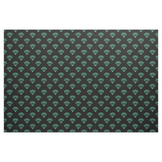 Tissu Diamant - Turquoise sur Noir (Yard)